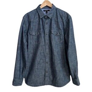 Banana Republic Denim Western Indigo Button Up Long Sleeve Shirt